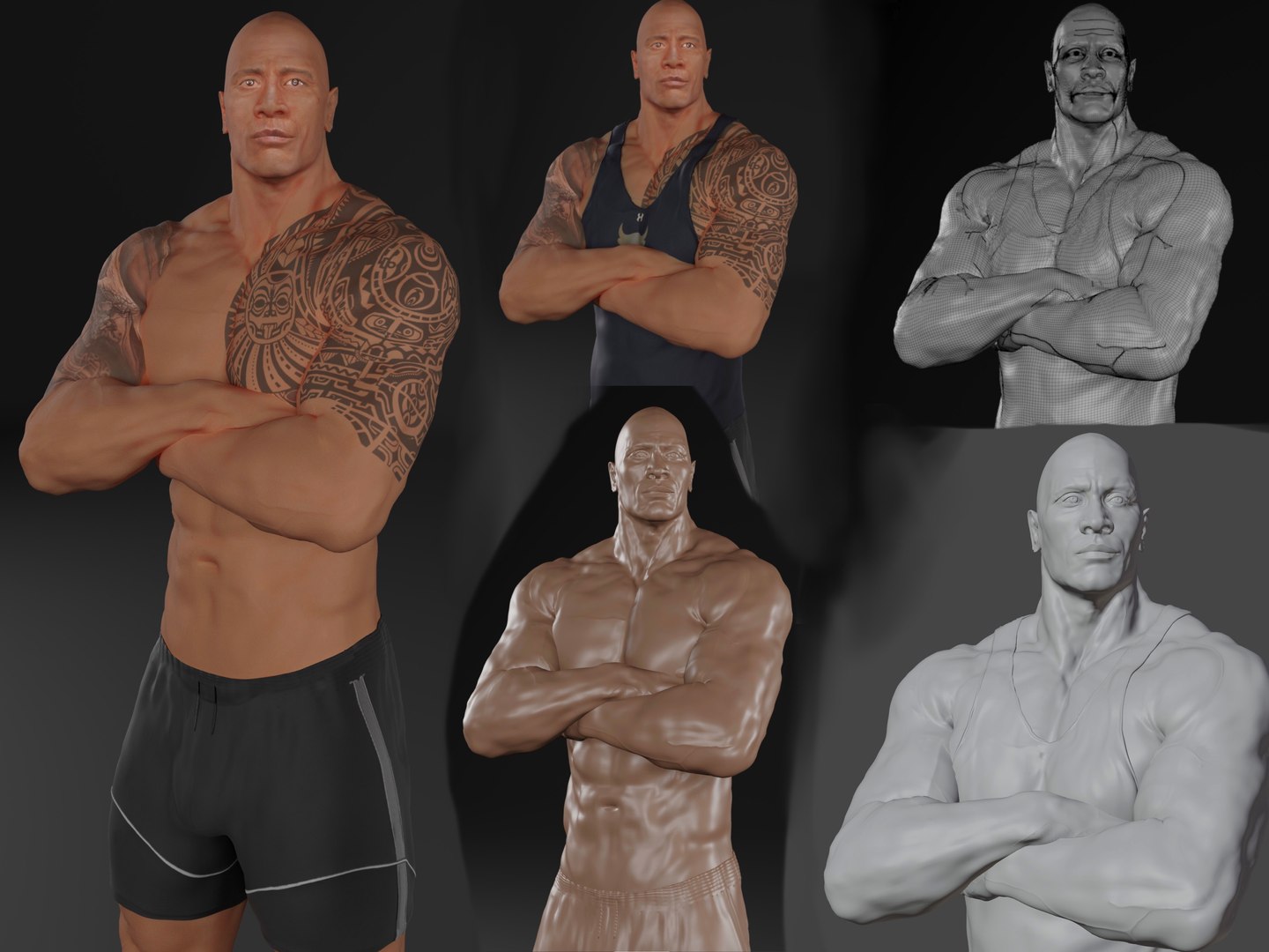 Dwayne the ROCK Johnson - 3D model by TheSkyGamez (@TheSkyGamez) [7ab68cc]