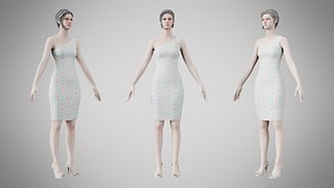 Dress 19 Whimsical Loop Mosaic 3D model