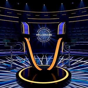 3D Millionaire TV Studio Stage Light International Modern Set 2