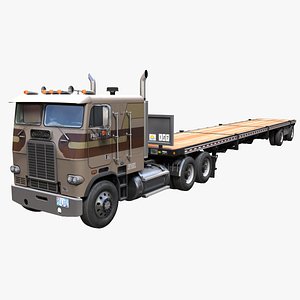 3D Freightliner FLT flatbed trailer