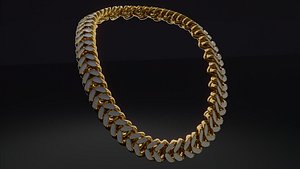 Gold Interlocking Diamond Link Chain - Textured Diamonds