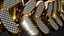 Gold Interlocking Diamond Link Chain - Textured Diamonds