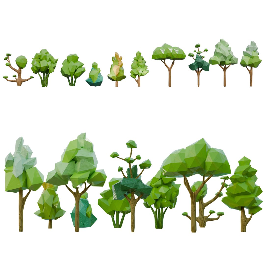 Mobile-Game Stylized Tree Pack 3D Model - TurboSquid 2306003