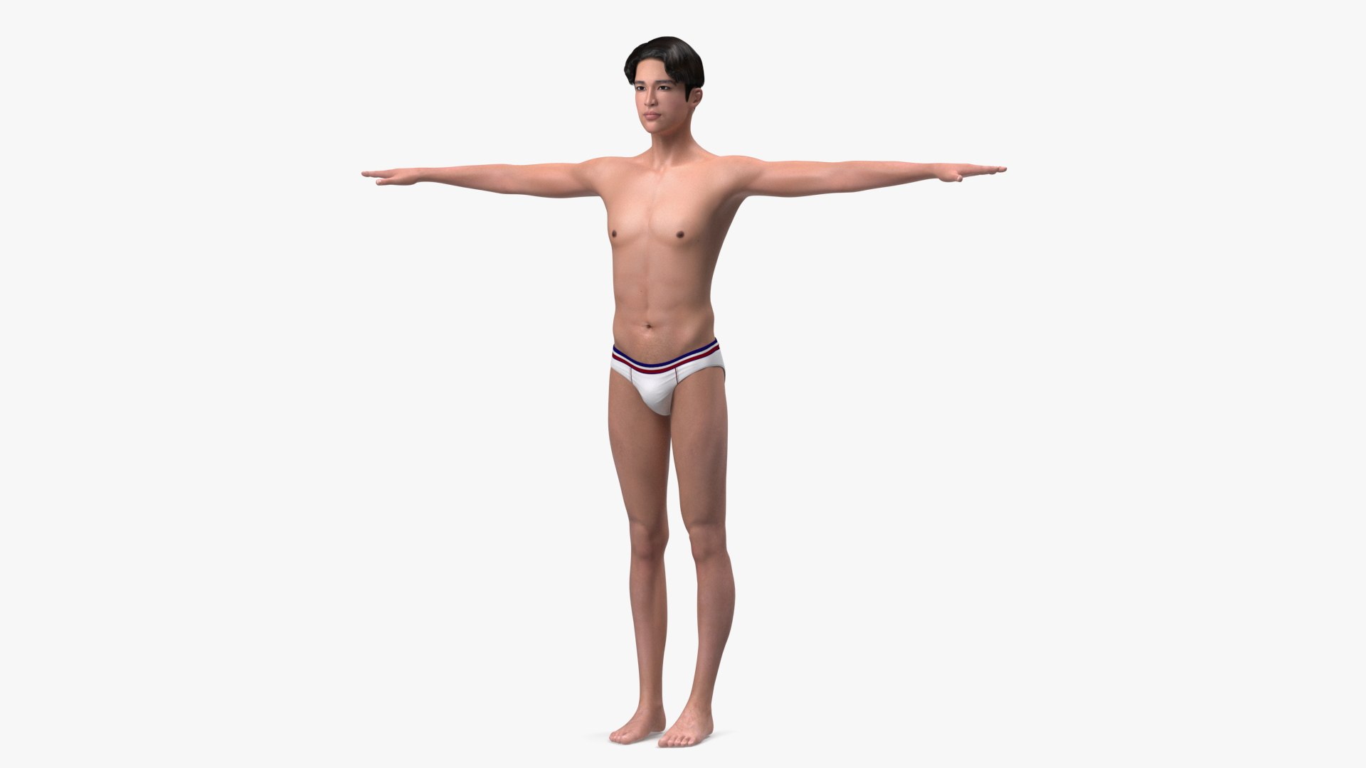 3D Chinese Man Underwear T-Pose Model - TurboSquid 1868474