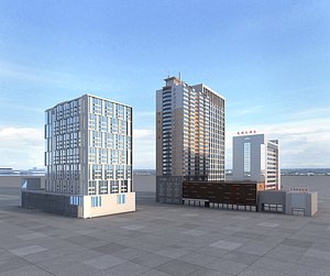 3D hospital office building hotel model