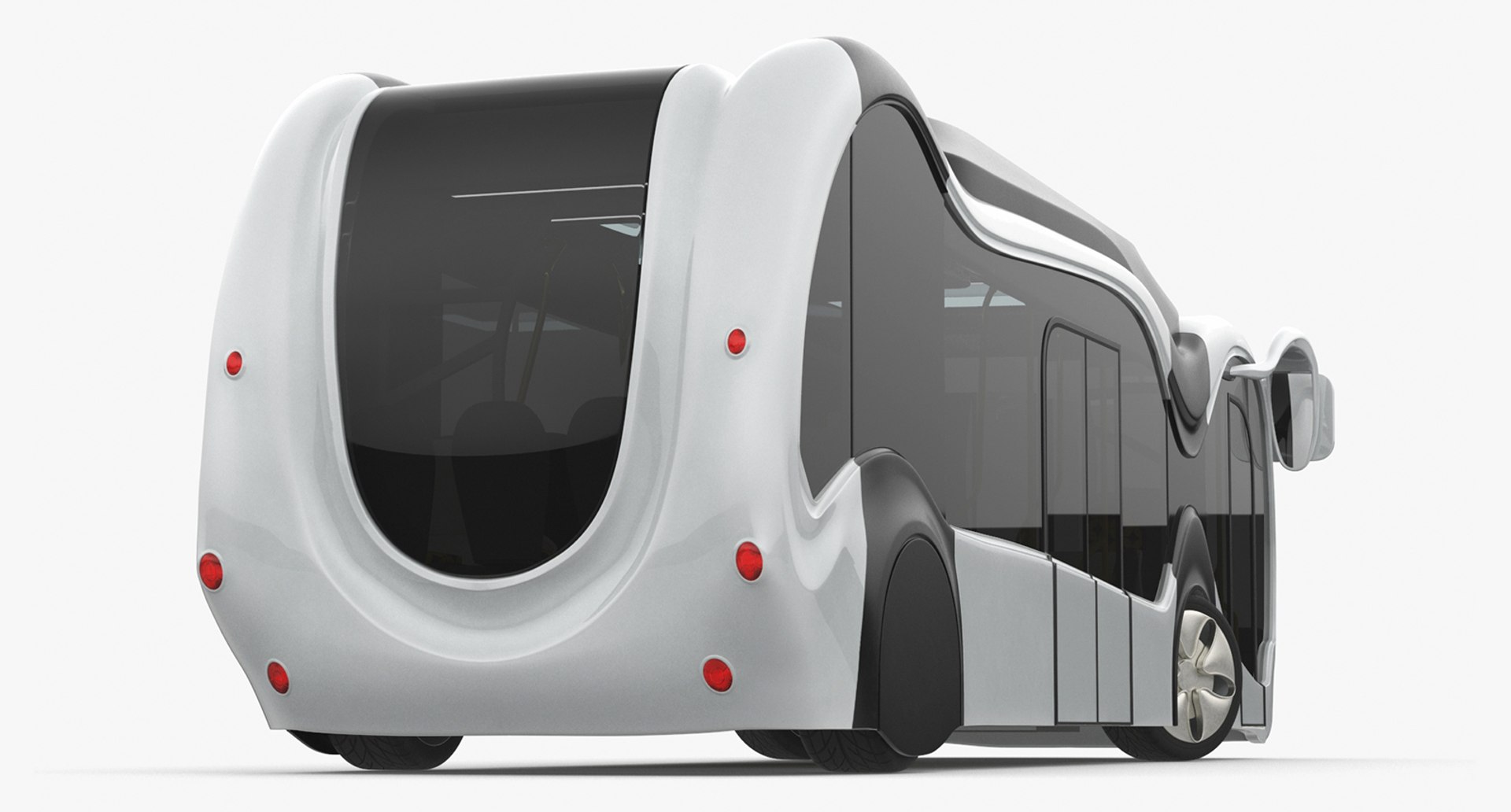Futuristic Electric Bus Concept White Rigged for Maya 3D model preview