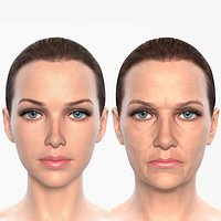 Morphing Young Elder Woman Heads Female