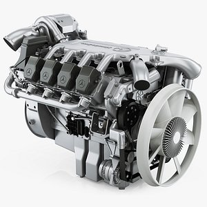 3D mercedes-benz om502la diesel engine