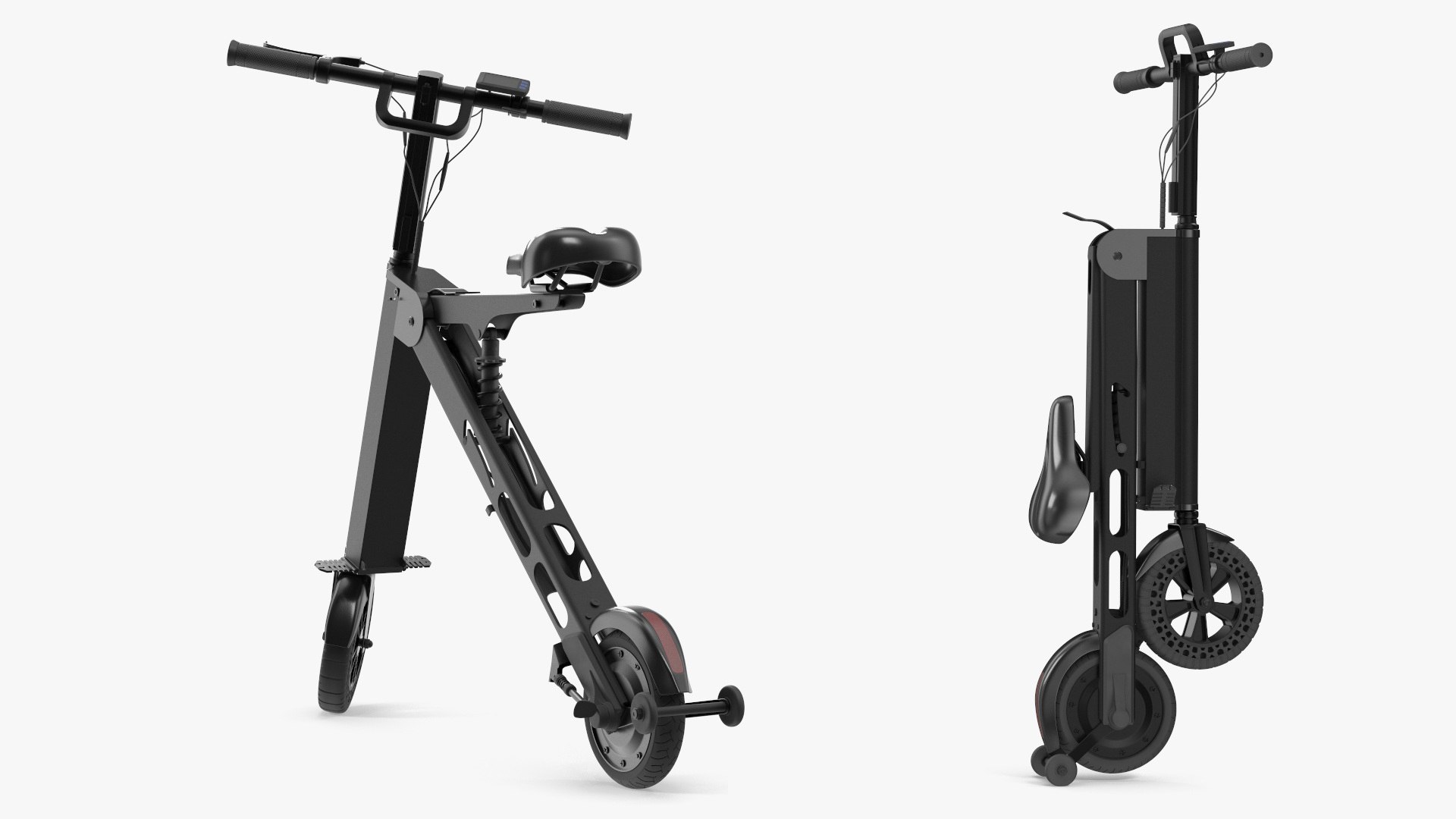Electric Mobility Bike Black Rigged 3D model preview