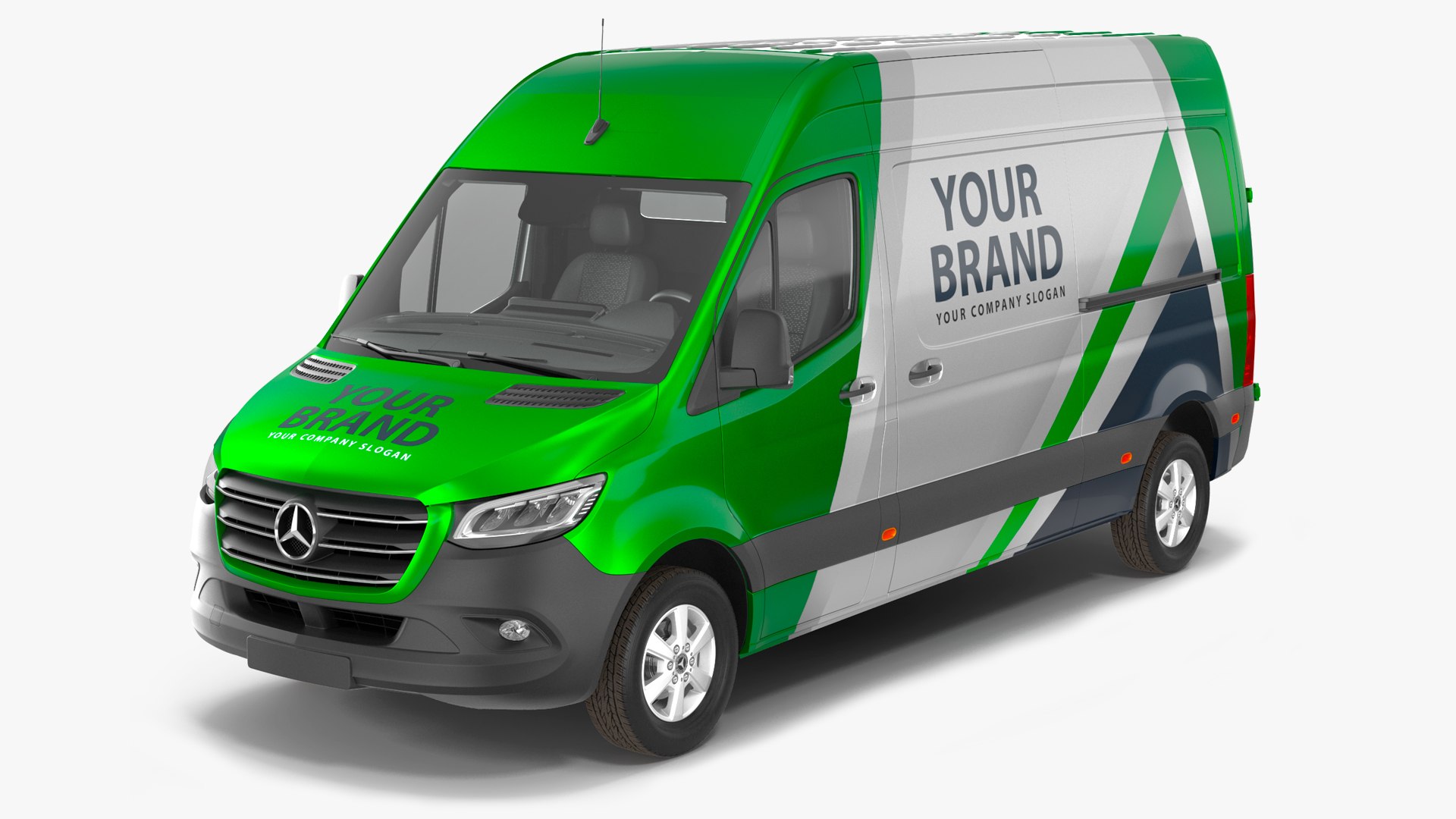 2019 Mercedes Sprinter Van Your Brand  Rigged 3D model preview