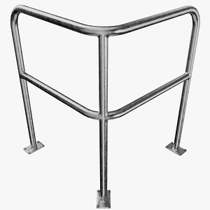 Industrial fence Railing 90degree Bended edge 3D