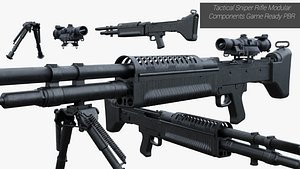 Tactical Sniper Rifle  Modular Components Game Ready PBR