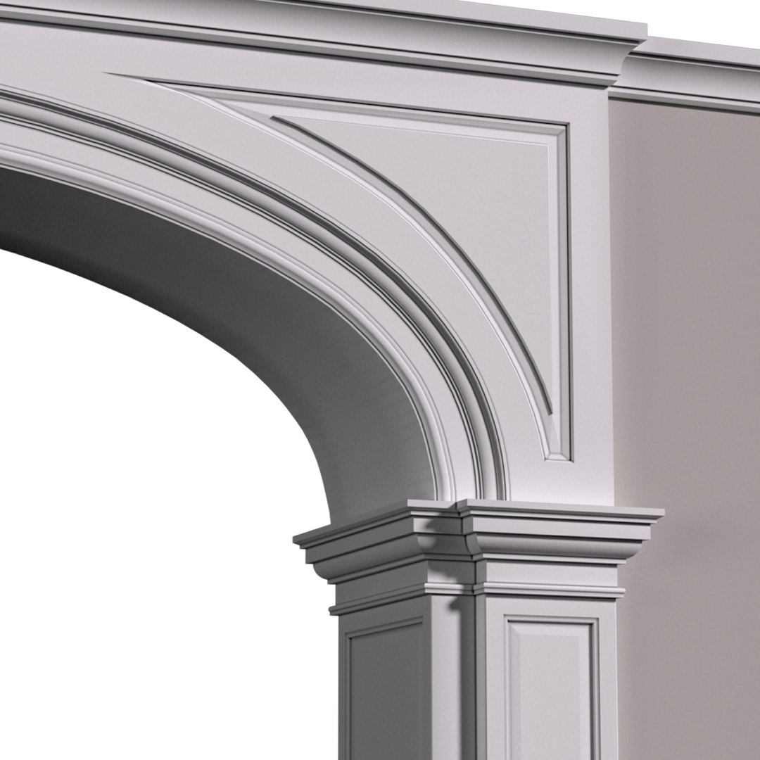 Traditional Interior Arched Opening Arched Doorway Door Portal 3D Model ...