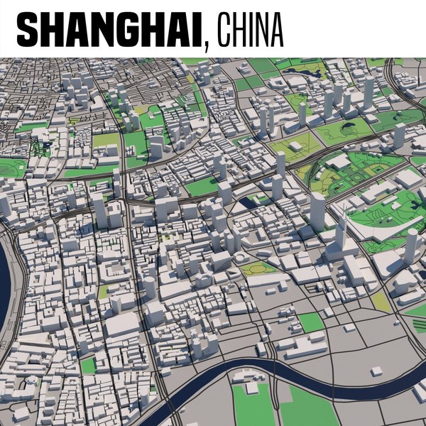 3D City Maps Models TurboSquid - Shanghai 0000a