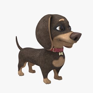 Dog Cartoon lowpoly 3d model