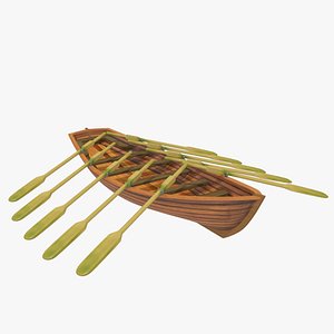 3d wooden life boat model