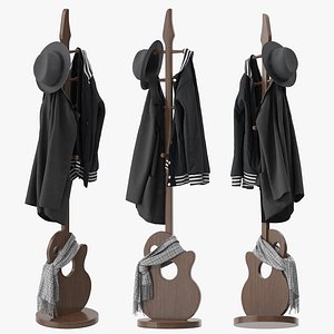 Modern Creative Guitar Shape Coat Rack 3D model