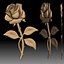 Roses bas-relief for CNC router or printer