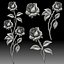 Roses bas-relief for CNC router or printer
