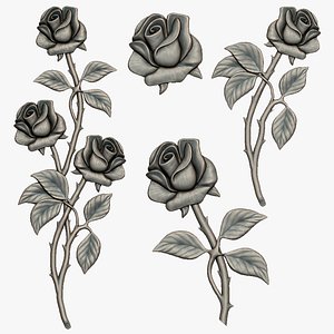 Roses bas-relief for CNC router or printer