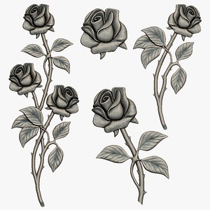 Roses bas-relief for CNC router or printer