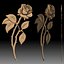 Roses bas-relief for CNC router or printer
