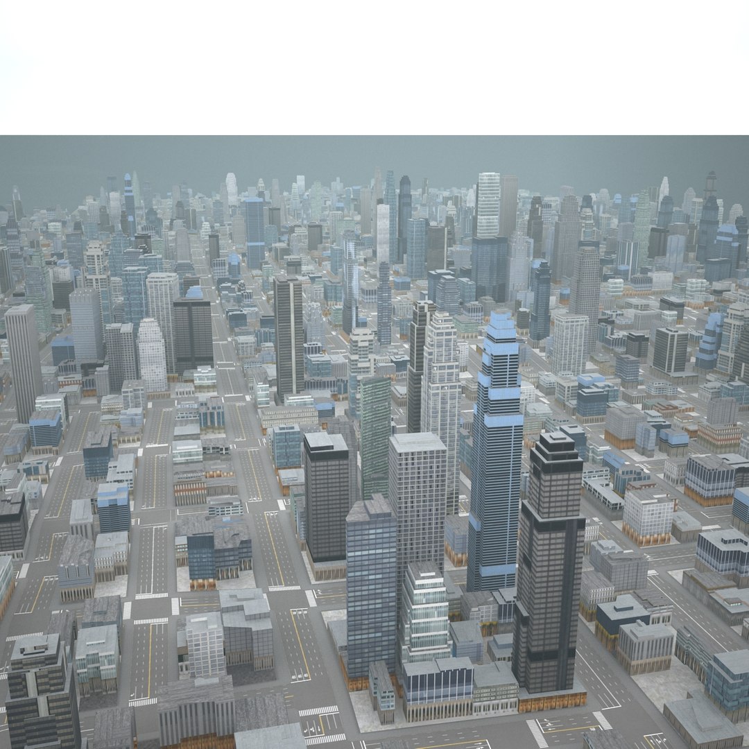 3d Model Of Cityscape Scene Highrise