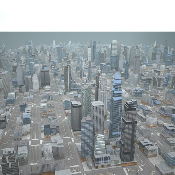 3d model of cityscape scene highrise