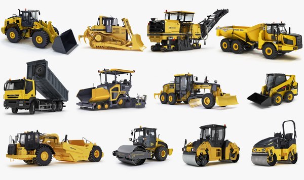 road construction compactor 3d model