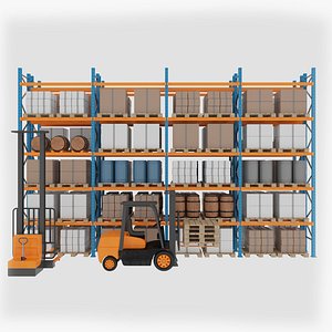 Full Warehouse Rack and Pallet Rack Equipment model