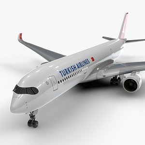 3D model a350-900 turkish airlines l1114