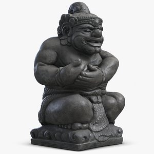 3d model statue bali guard 2