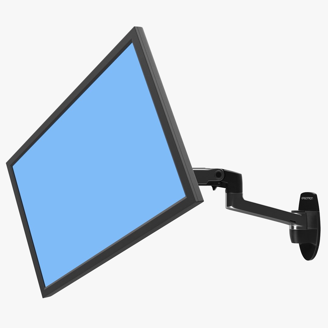 Ergotron LX Wall Mount Monitor Arm Rigged for Maya 3D model preview