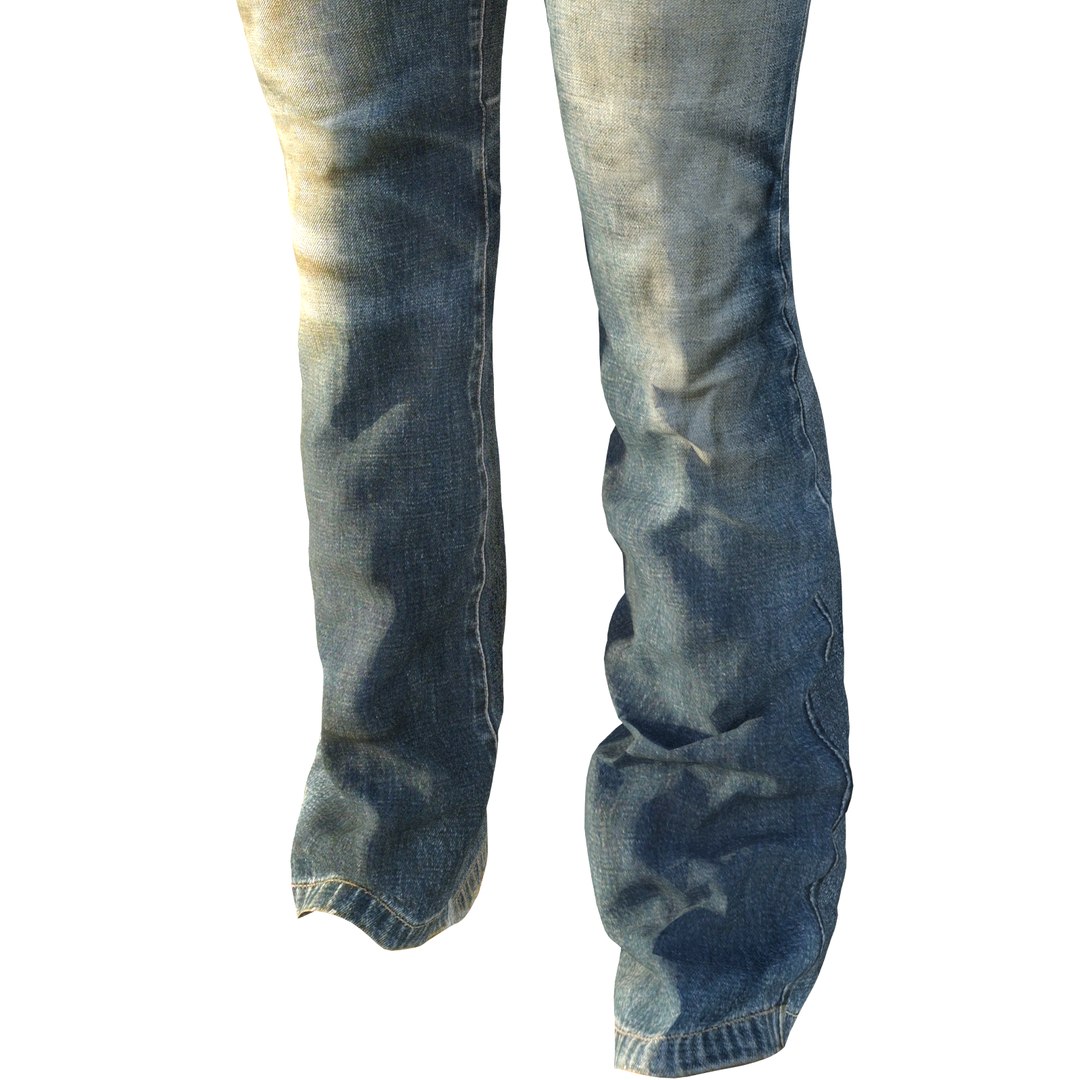 Realistic Faded Jeans 3d Blend   E2 