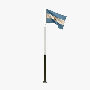 3D Animated  Argentina Flag model