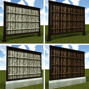 3d model bamboo fence