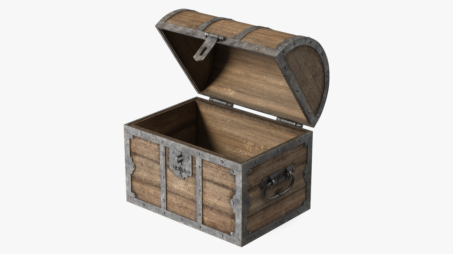 Antique Wooden Chest 3D model preview