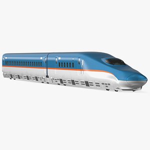 3D High Speed Train White Blue
