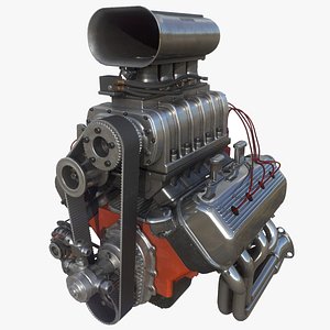 Hemi gasser V8 engine PBR model
