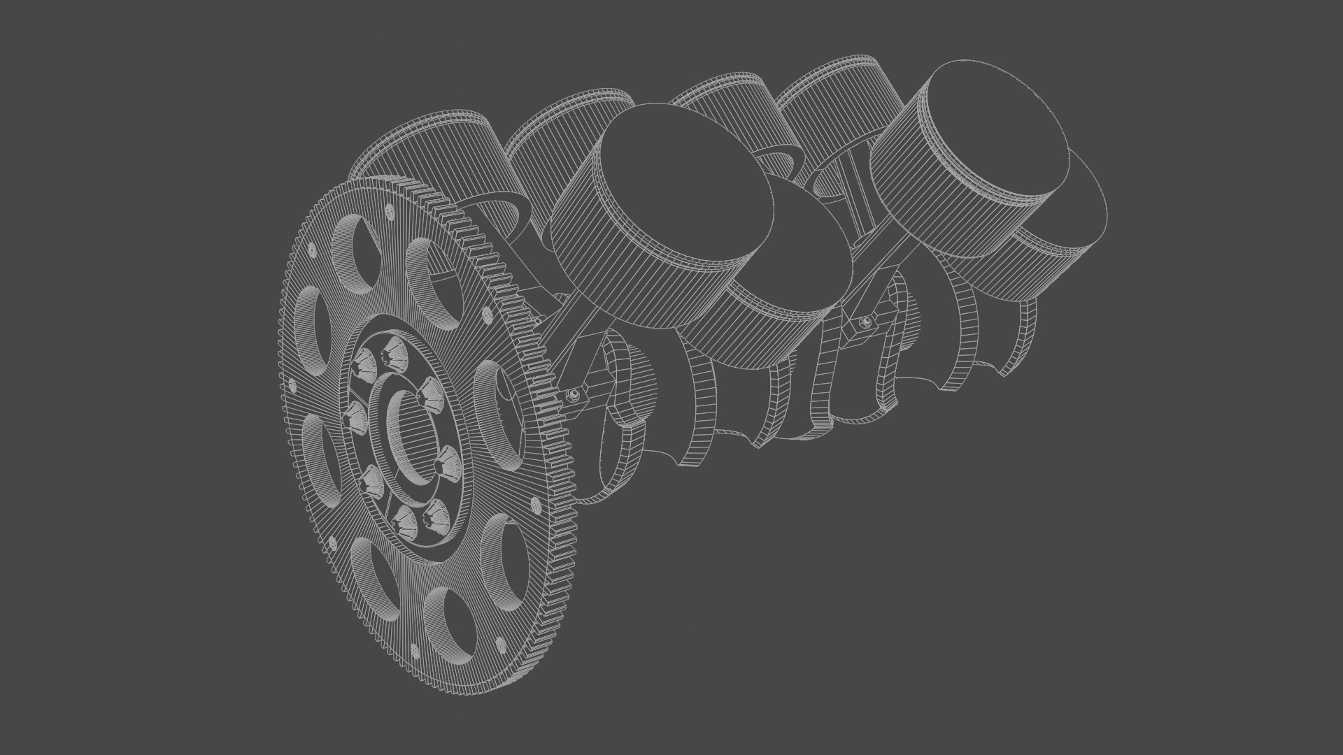 3D Animated V6 Engine Pistons TurboSquid 1731470
