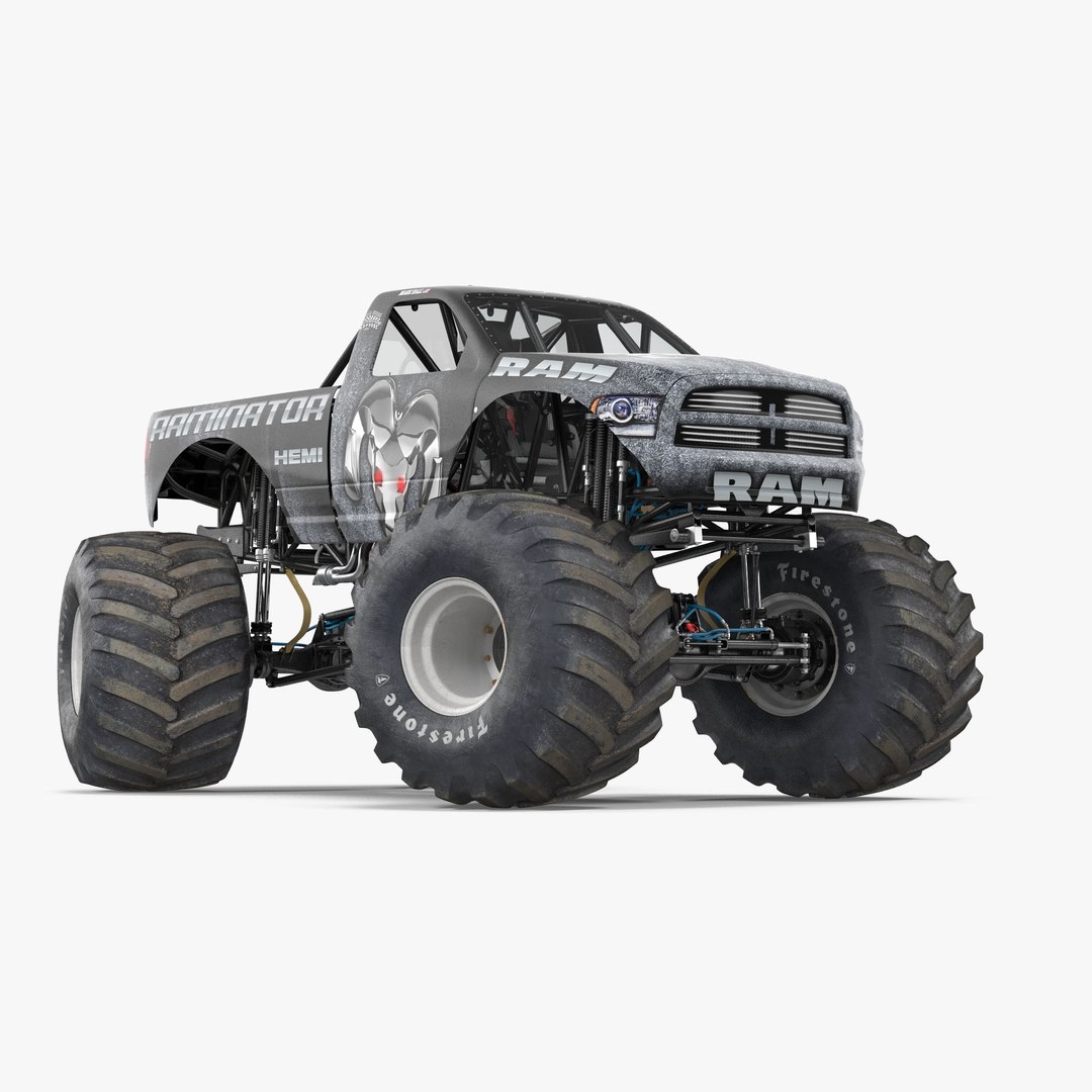 Monster Truck Raminator Rigged 3D Model 3D model preview