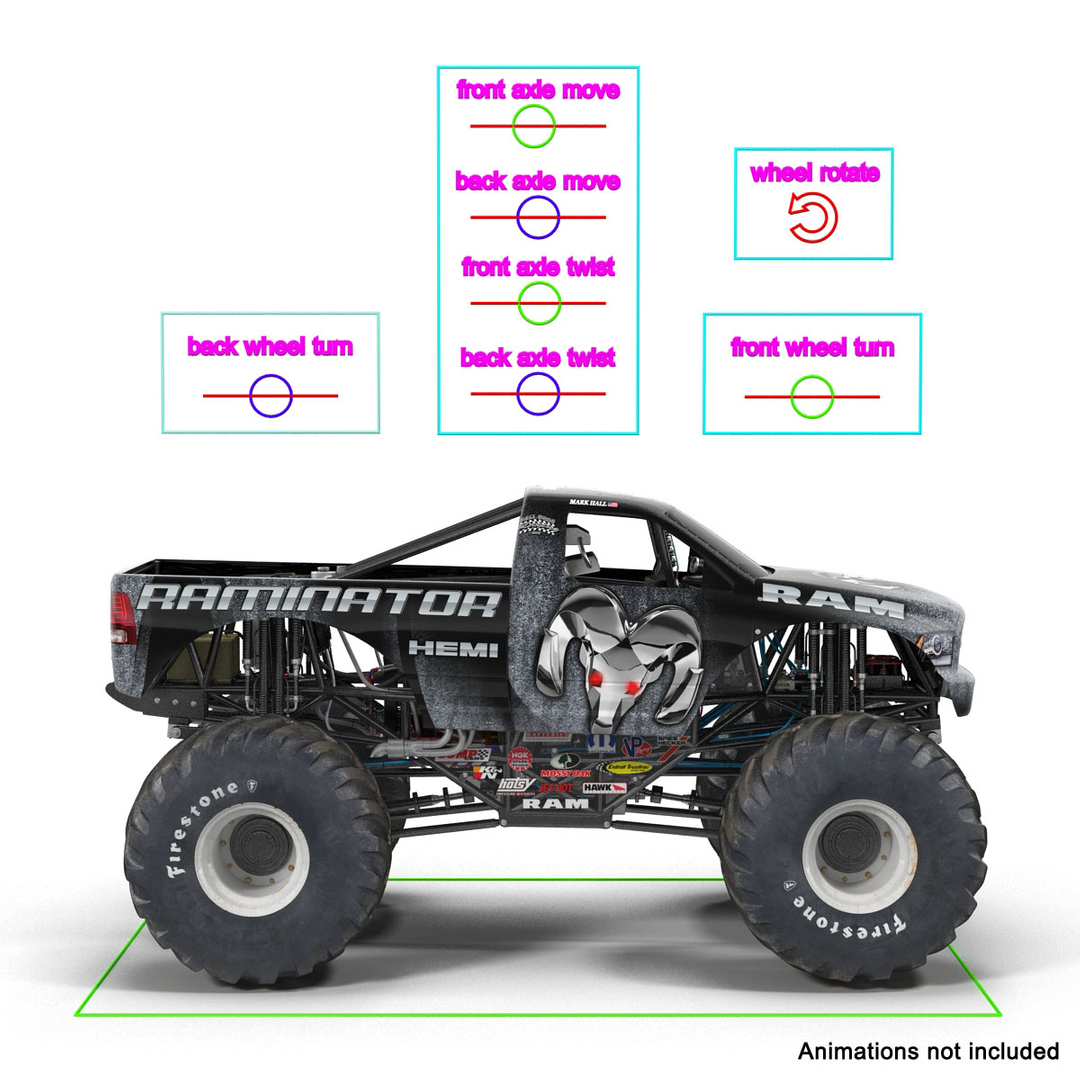Monster Truck Raminator Rigged Max