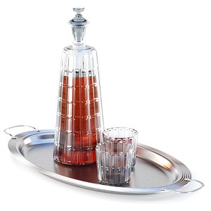 Whiskey decanter with glasses v01 model
