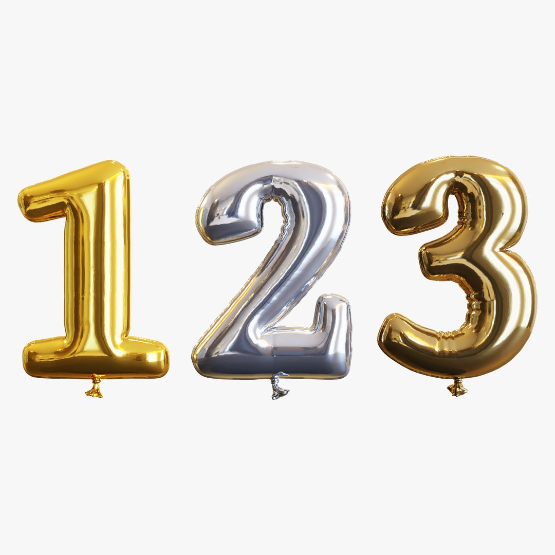 Inflated Numbers 123 3D Model - TurboSquid 2244896