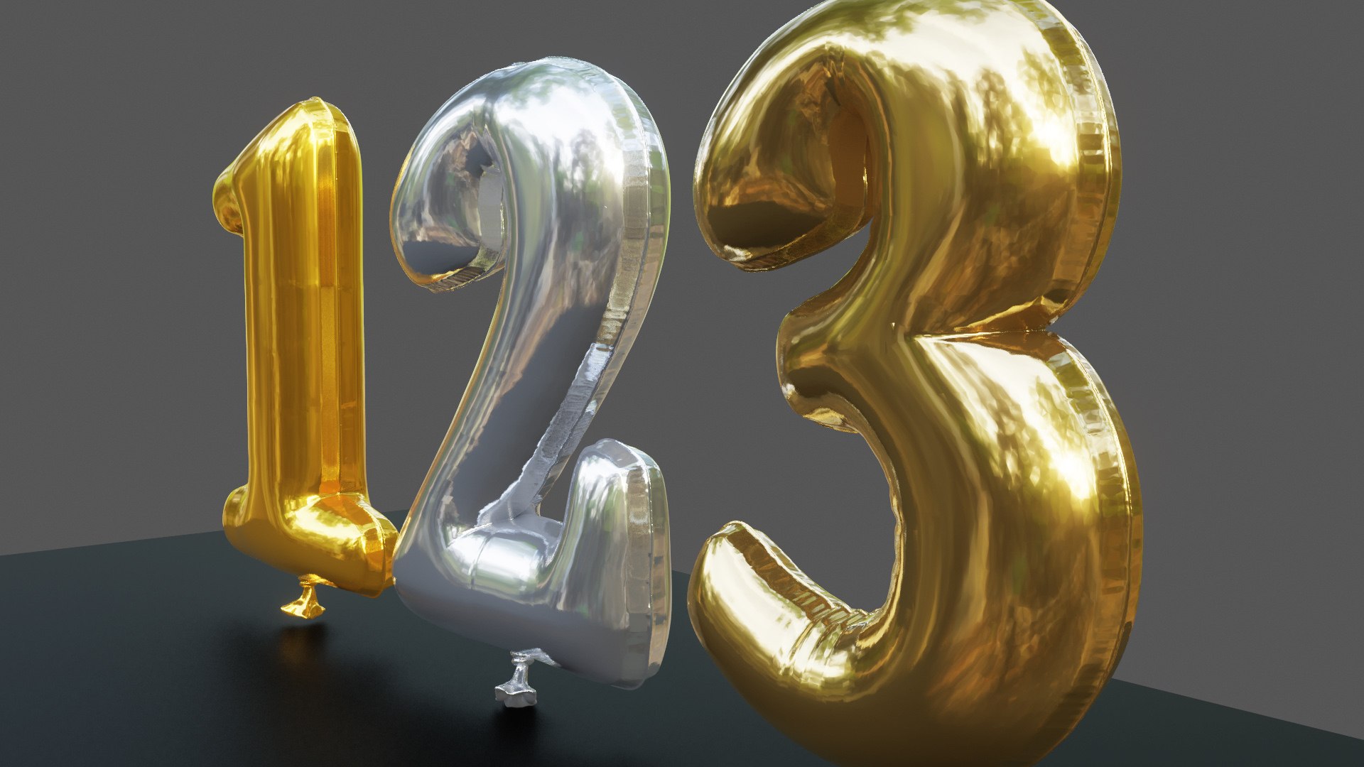 Inflated Numbers 123 3D Model - TurboSquid 2244896