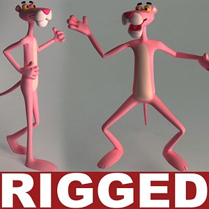 pink panther rigged 3d model