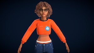 Brunette Cartoon Character