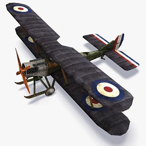 royal aircraft b e 3d model