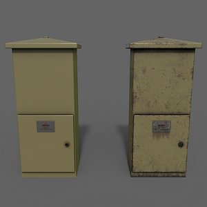 3D PBR Electric Box Brown V4