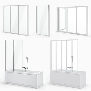 curtains baths ravak set 3D model
